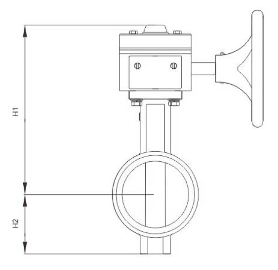 蝸輪(lun)信号溝槽蝶(dié)閥(圖1)